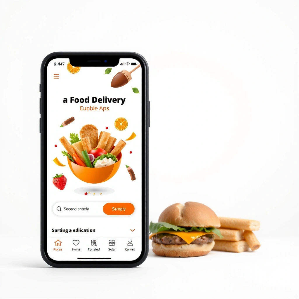 Mobile app UI design for food delivery service